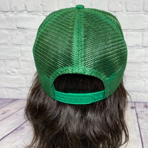 Vintage Trucker Hat Mesh Cap Snapback Green Team Two Family Fun Weekend 1990 90s - Picture 3 of 8